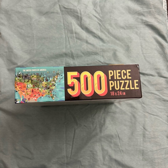 PUZZLE. American Flat USA Map 500 Piece. 18x24. Sealed box. - Picture 3 of 6